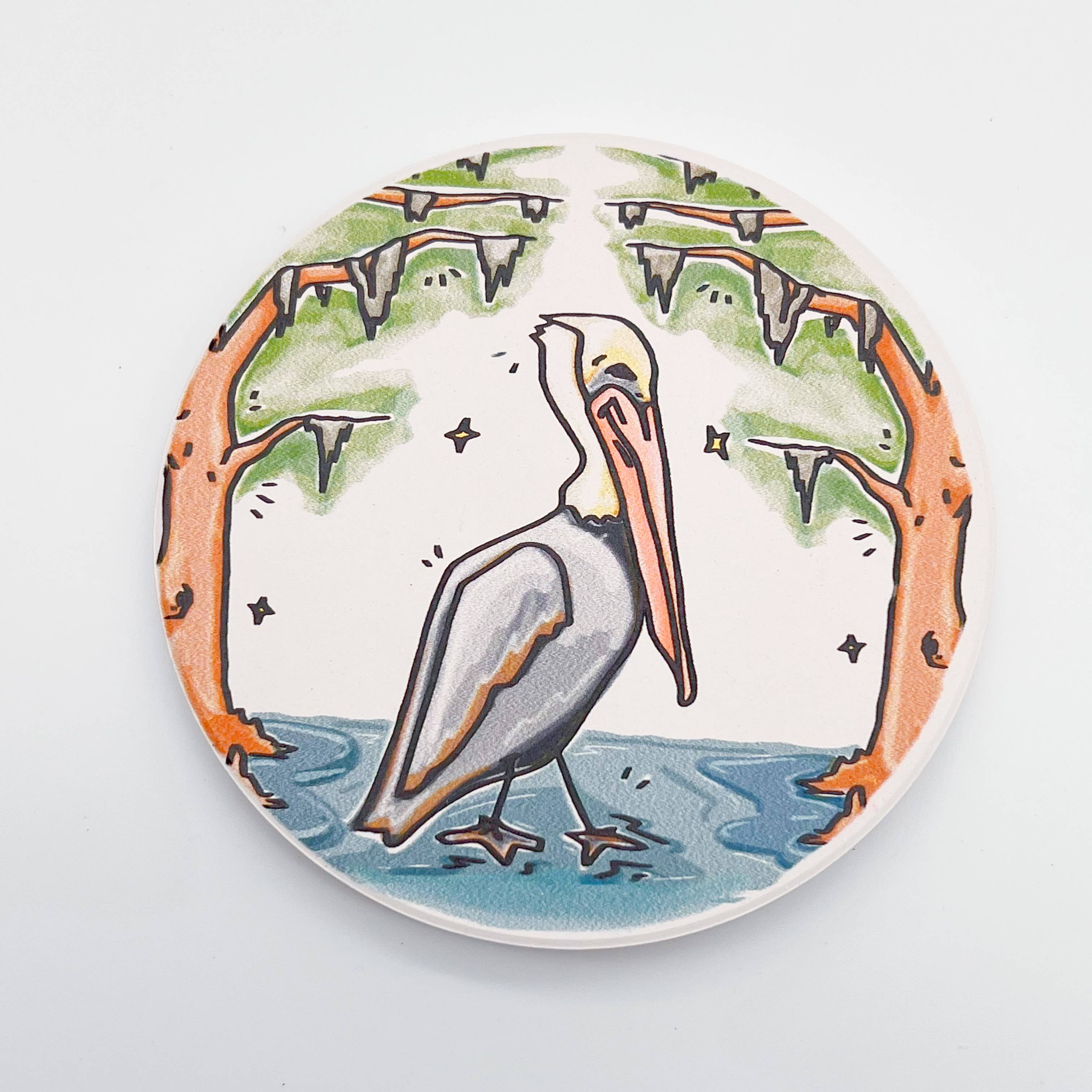 Home Malone - Wholesale Coasters - Pelican Coaster - Cypress Swamp Marsh Absorbent Stone Decor1