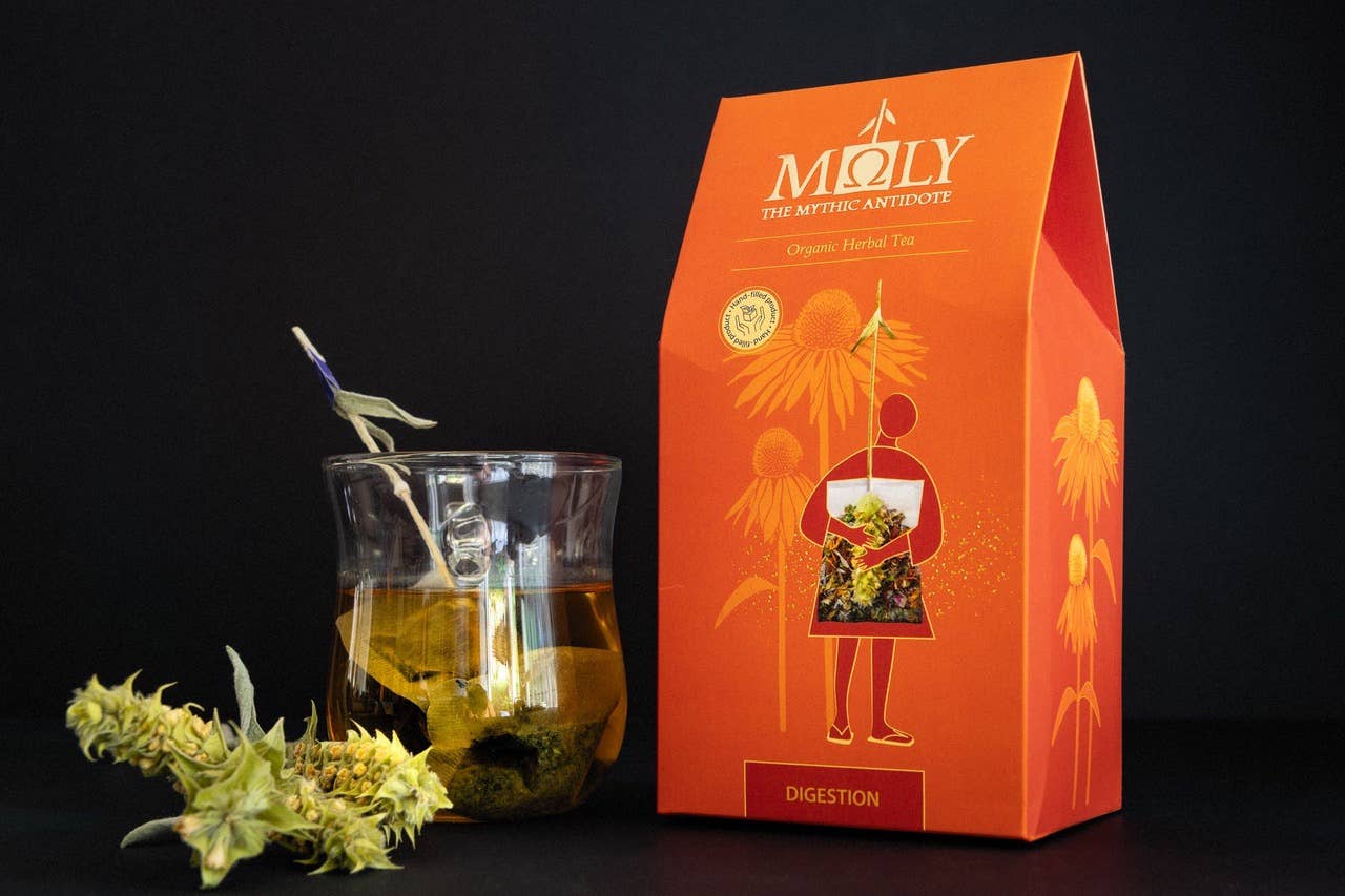 Moly the mythic antidote - Vendita all'ingrosso Tisane salutari e depurative - Tisana bio per la digestione con rametto di erbe4