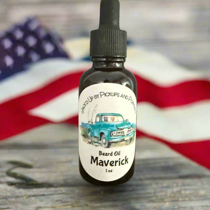 Huile de barbe Maverick pour la vente par Pickups And Ponytails
