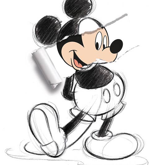 The Art Group - Venta al por mayor Ilustración - Mickey Mouse (boceto desgarrado) - WDC100476