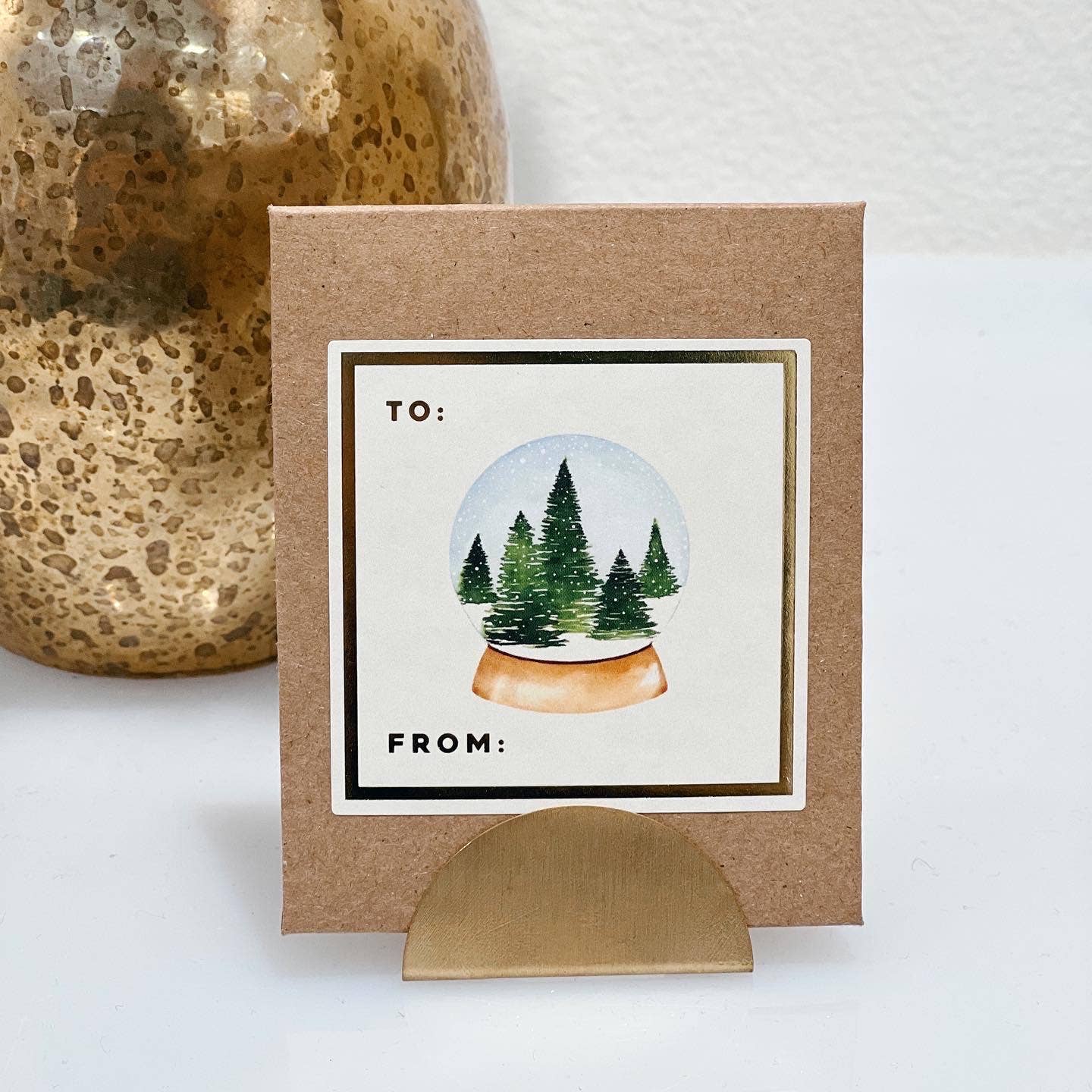 Abigail Jayne Design – Engroshandel Gaveetiket – Snow Globe Holiday Gavemærker - Sæt med 10 | Gaveklistermærker1