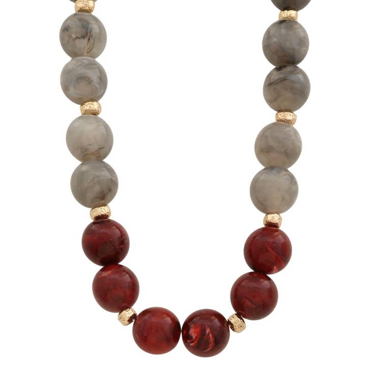 COLLIER EN PERLES DE MARBRE, NLN 7915 pour la vente par JOIA ACCESSORIES