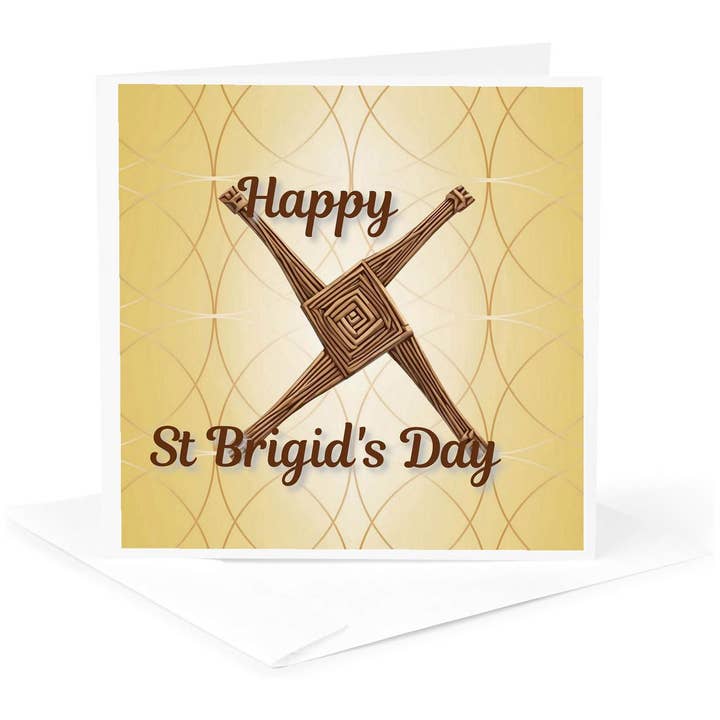 3dRose, Joyeuse fête de Sainte Brigitte Imbolc Croix Carte de vœux, Carte de vœux pour la vente par 3dRose