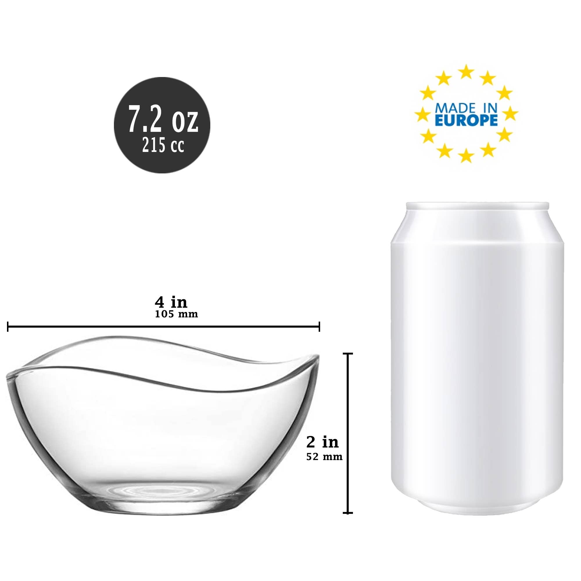 Hakan – Engroshandel Serveringsskål – LAV Vira glas serveringsskåle sæt med 6, lille rund skål, 7.23