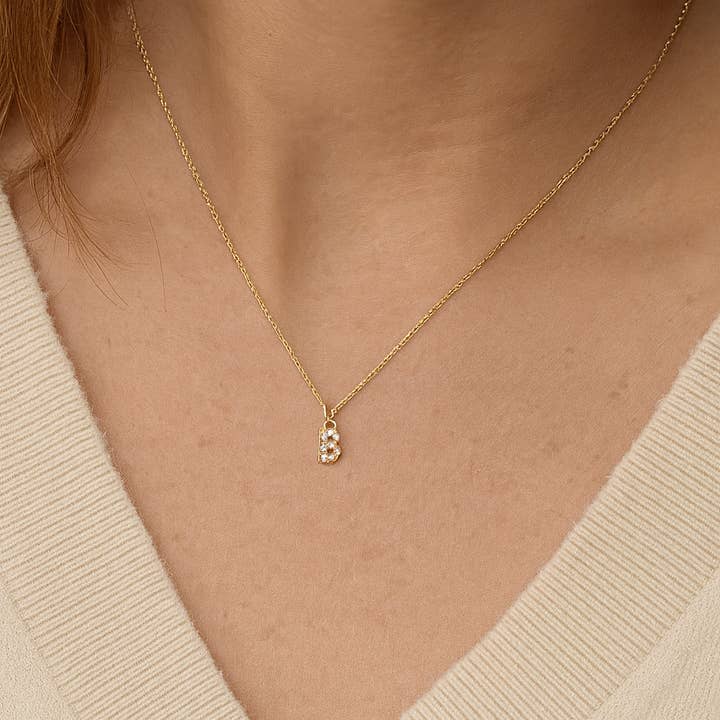 14k Petite Diamond Initial Necklace for wholesale by Karen Cole Timeless Treasures