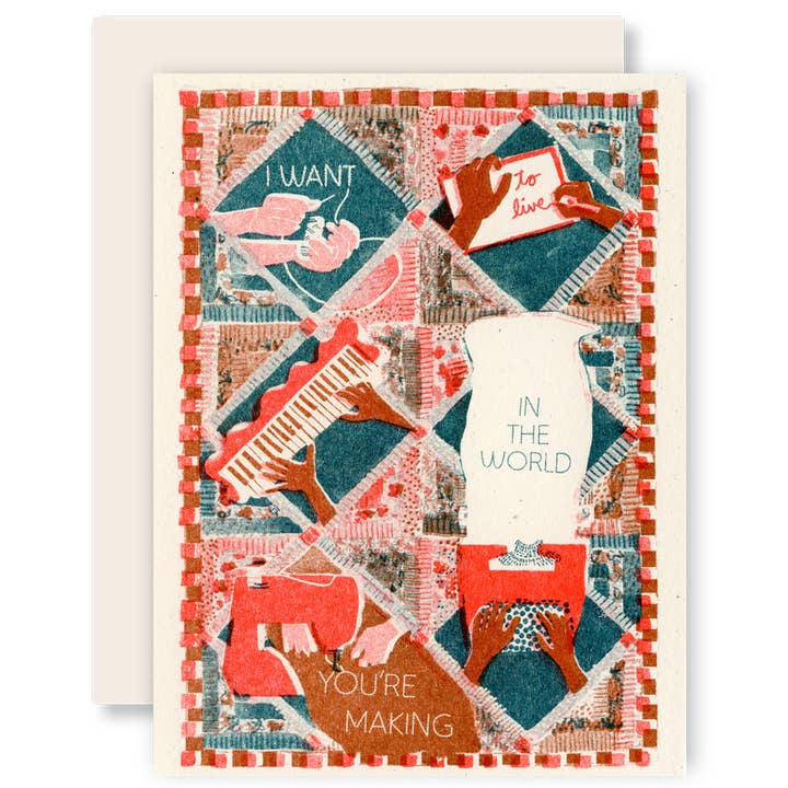 Die Welt, die du erschaffst - Aktivismus Risograph Karte für den Großhandel von Heartell Press