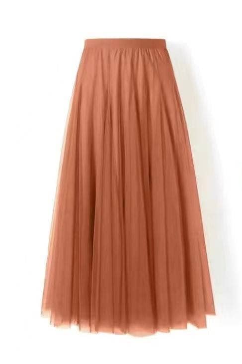 Rosa Clothing - Wholesale Skirt - Women's - 20 colors Ethereal Flowy Elastic Waist Pleated Tulle Skirt15