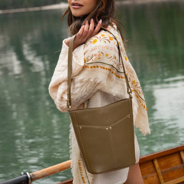 Maradji - Wholesale Shoulder Bag - Women's - BRONZE LEATHER BUCKET BAG GABRIELLE2