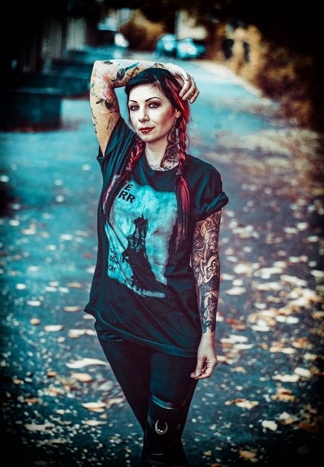 Gothicat - Wholesale Screen Printed T-Shirt - Unisex - The Purr "Cats don't cry" T-shirt2