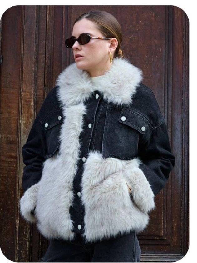 Orice - Wholesale Denim Jacket - Women's - Denim jacket with fur3