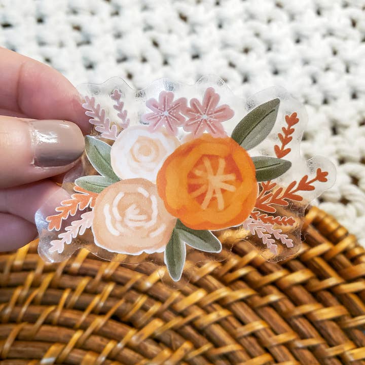 Clear Floral Bouquet Sticker for wholesale by Something Nice for Her