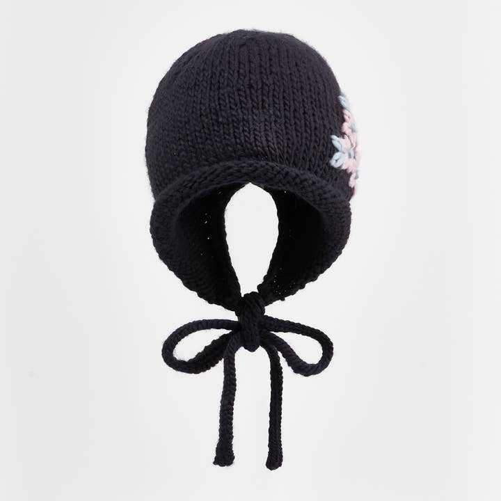 Fable England - Wholesale Beanie – Women's - FABLE Forget-Me-Not Knitted Navy Bonnet2