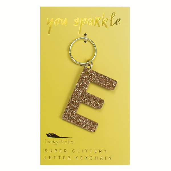Glitter Keychain - Letter - E for wholesale by Lucky Feather