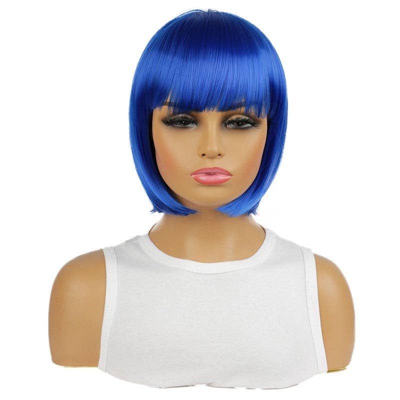 NAVY BLUE Short Bob Wig With Bangs - Hairpiece For Women for wholesale on Faire1