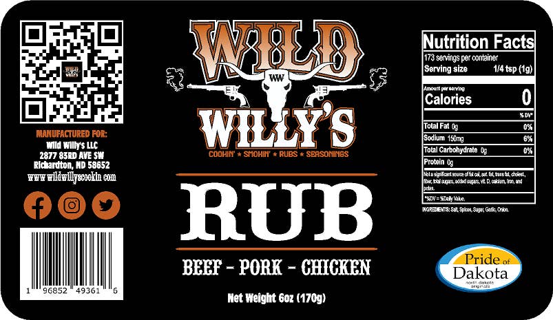 Wild Willy's seasonings and rubs - Wholesale Rub - Wild Willy's RUB