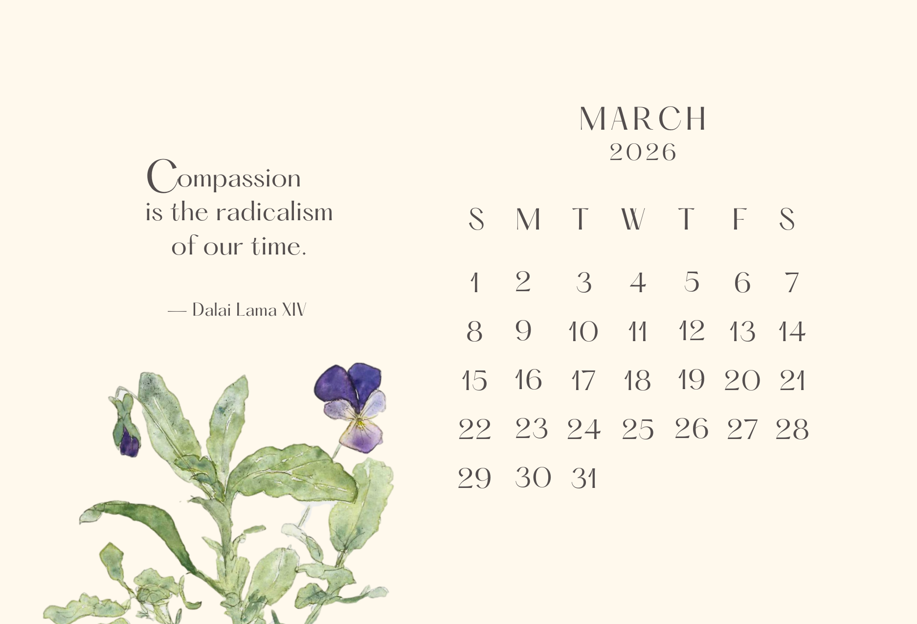 Leafy Lexicon - Wholesale Calendar - Little desktop calendar (with wooden display stand)4