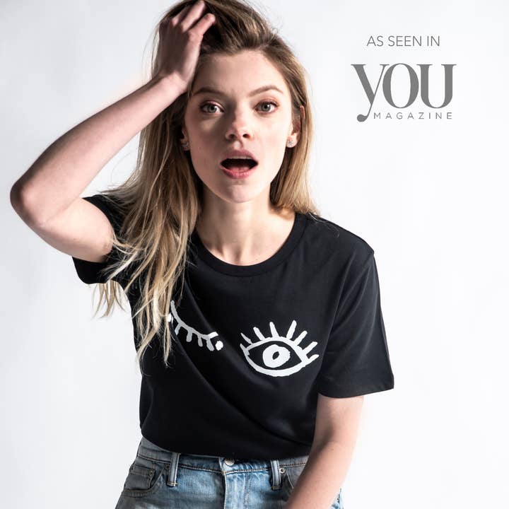 Wink Tee (Black) for wholesale by Origin Africa