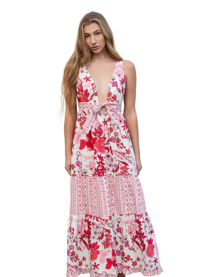 Romantic Summer Knot-Strap Dress D1101-KF for wholesale by BTFLLIFE LLC