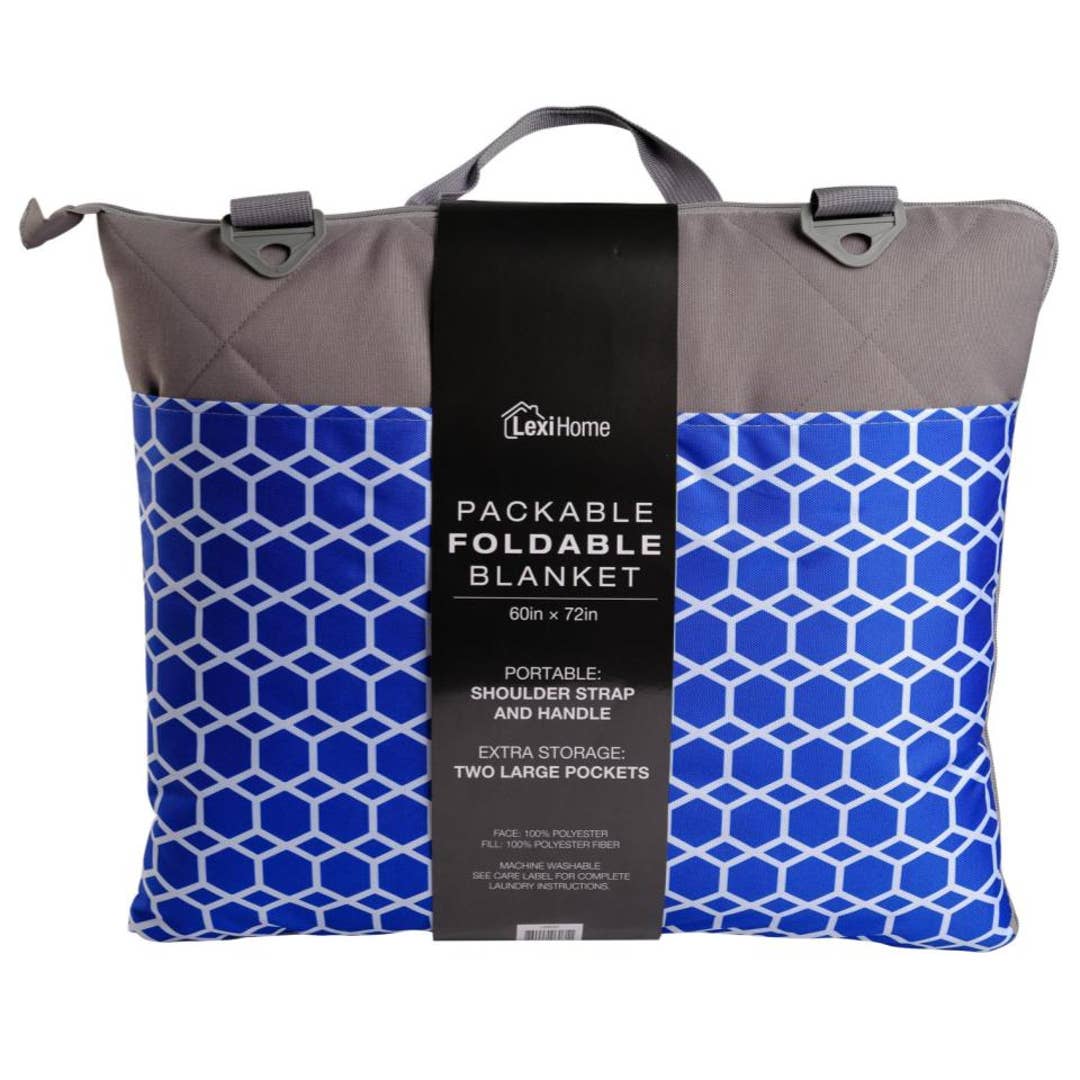 Lexi Home - Wholesale Picnic Blanket - 60 x 72 Foldable Picnic Blanket Tote Bag9