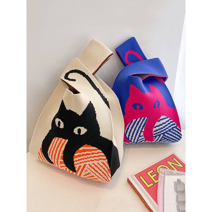FurDecoration - Wholesale Tote Bag - Women's - Contrast Color Streamer Woven Bags Handbag