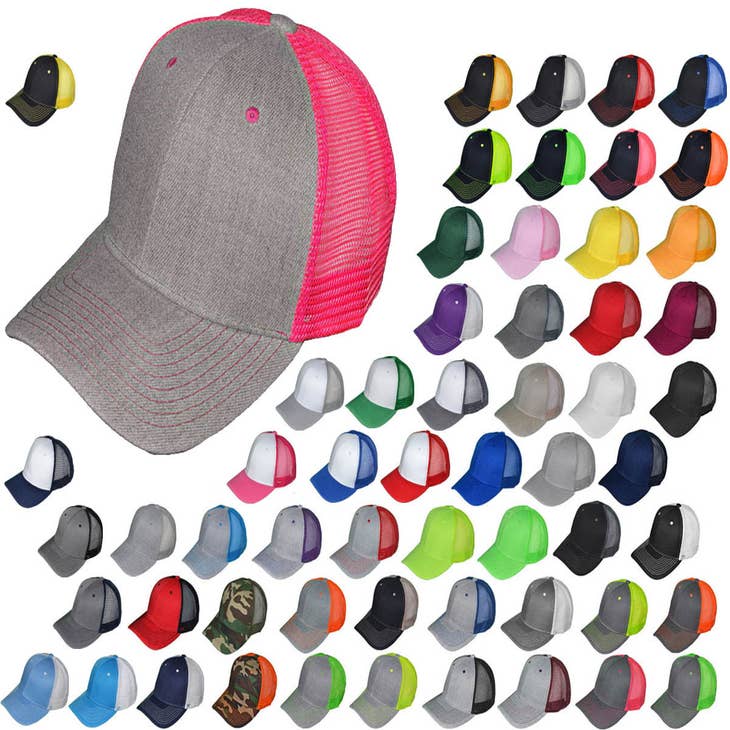 Wholesale Blank Trucker Hats - Structured Mesh BK Caps for your store ...