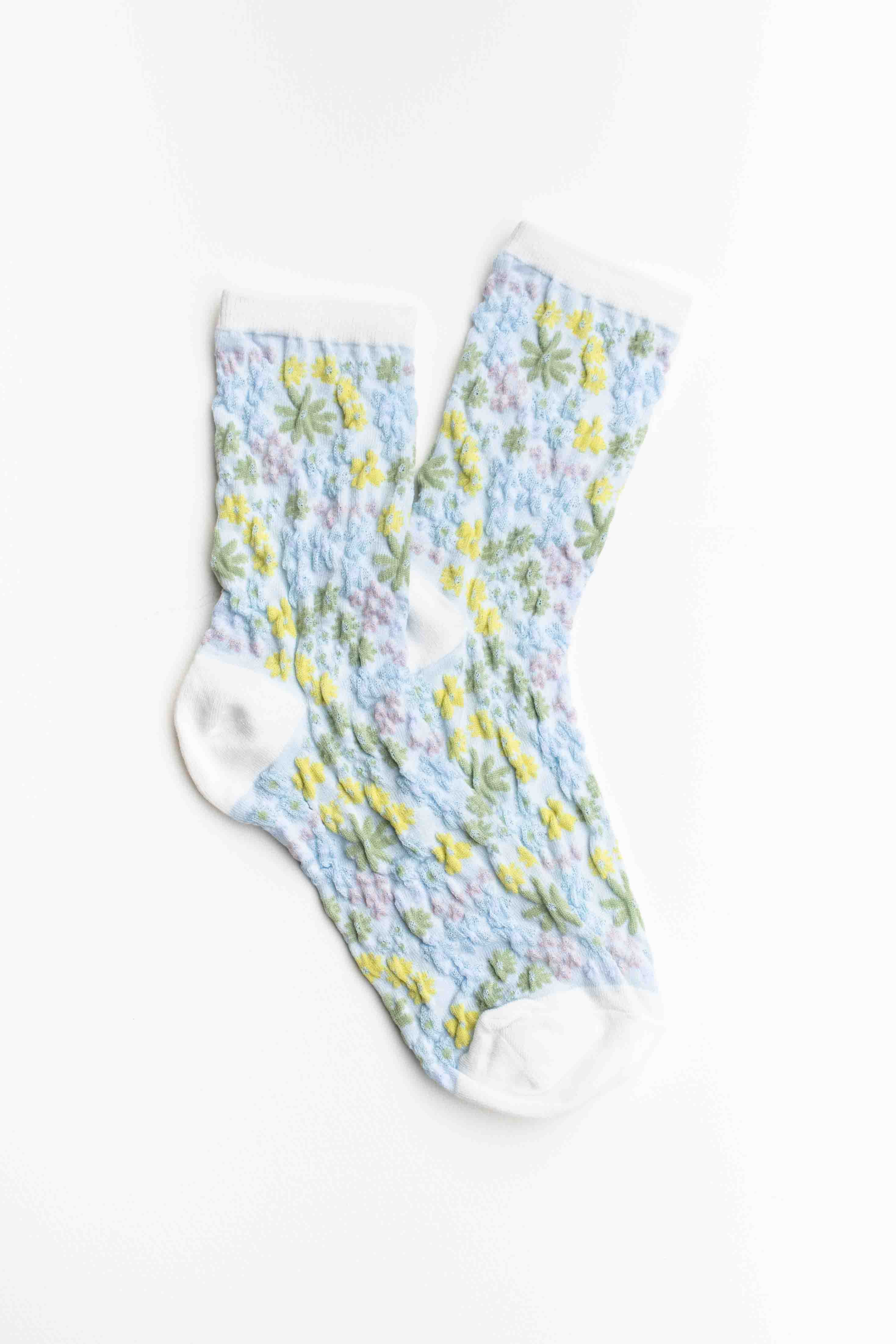 Tiepology - Wholesale Socks - Women's - Meadow Blossom Crew Socks0