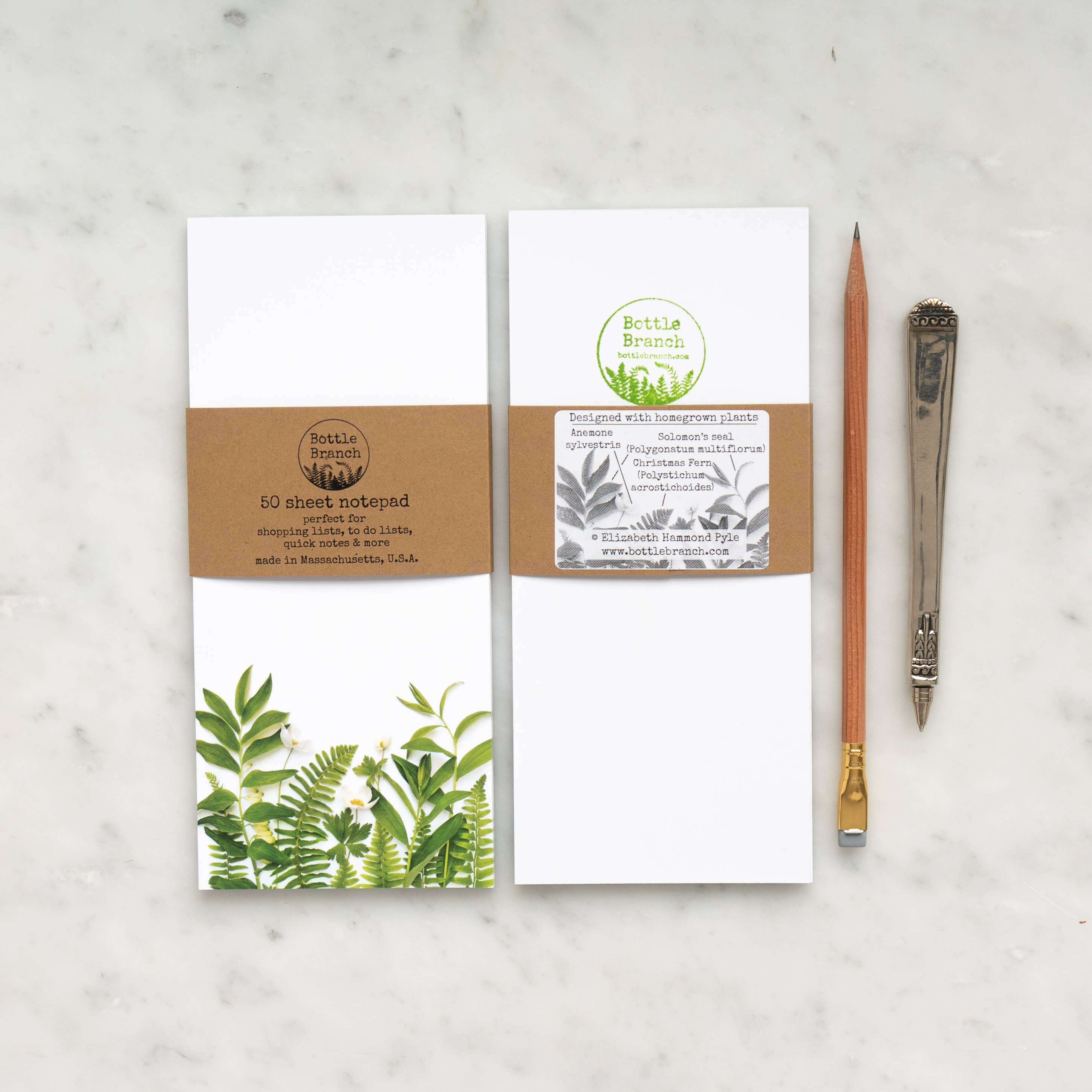 Bottle Branch - Wholesale Notepad - Notepad, Greenery with Ferns2