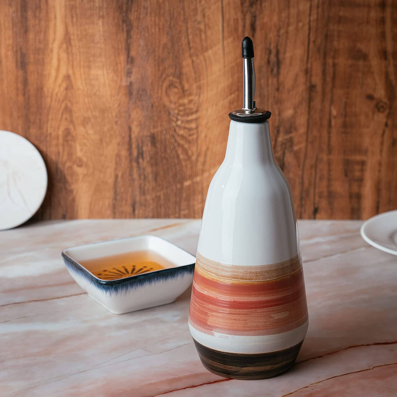 The Wine Savant /  Khen Glassware - Wholesale Oil/Vinegar Dispenser - Gute Cruet Ceramic Olive Oil Dispenser Bottle - 400ml1