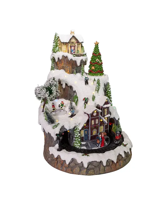 Kurt S. Adler, Inc. - Wholesale Decorative Tabletop Object - 17"MUSICAL LED VILLAGE ON MTN TABLETOP8