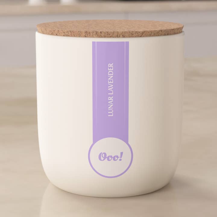 Bougie de soja à double mèche Lunar Lavender pour la vente par Ooo! Candles