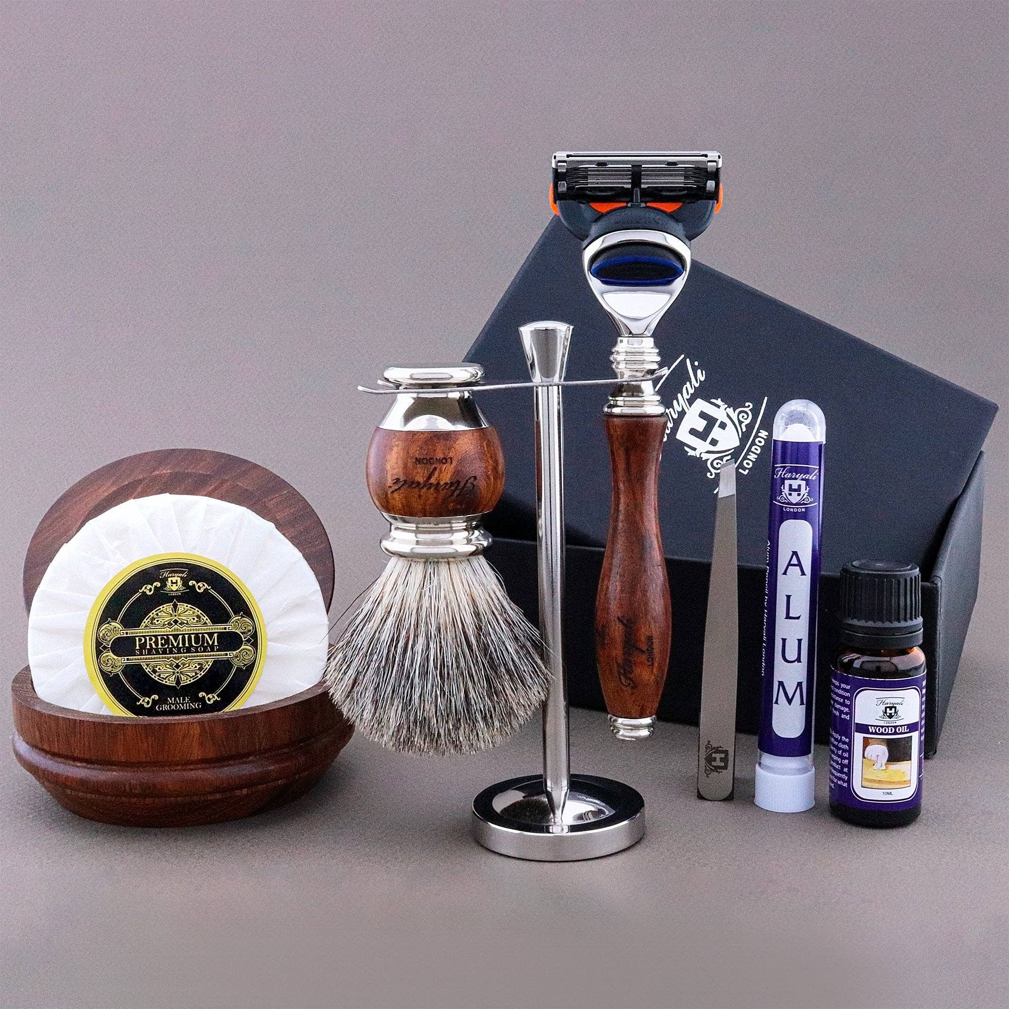 Haryali London – wholesale Shaving set/kit – Men's – Haryali's Wooden Range Shaving Kit3
