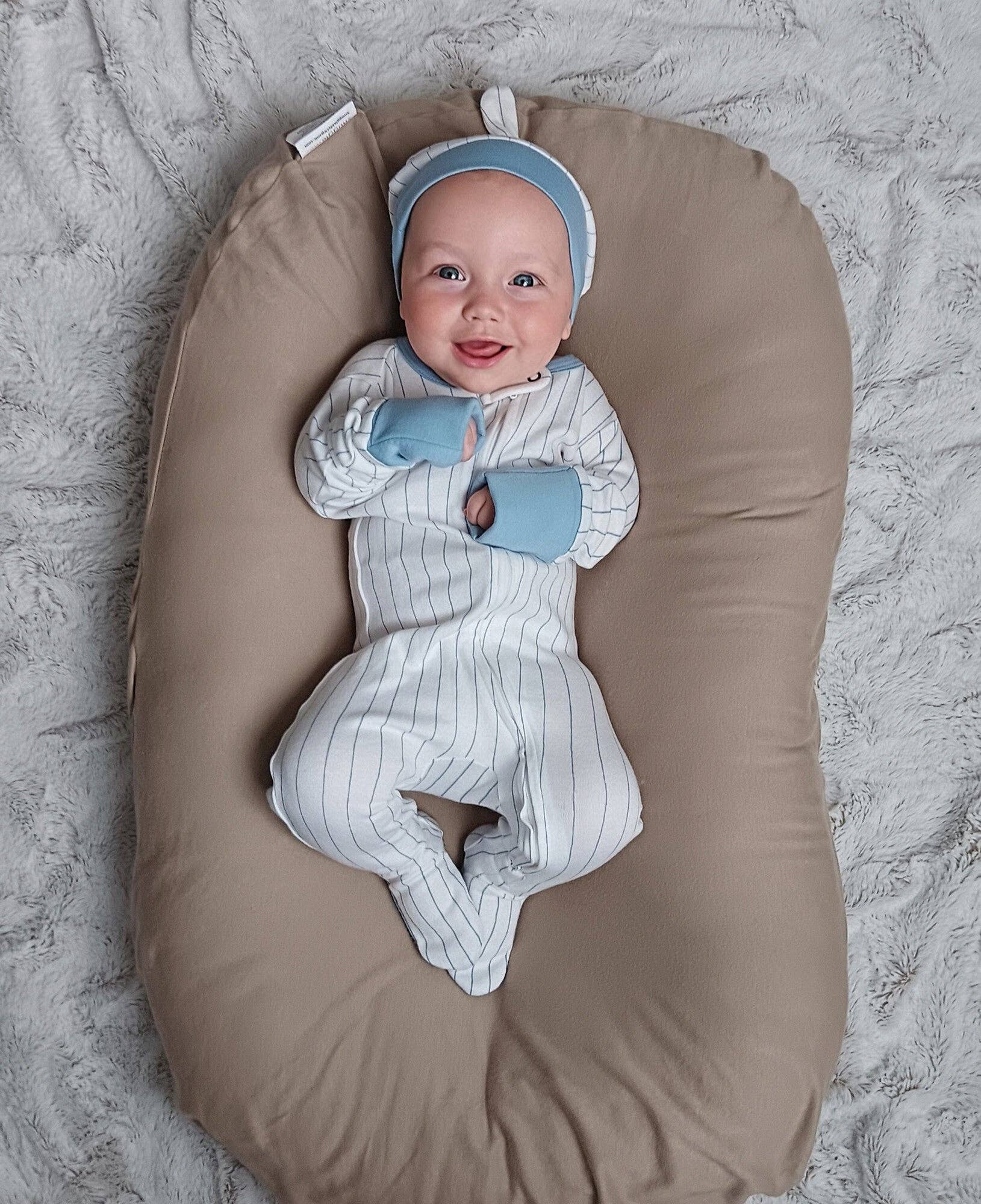 L'ovedbaby - Vendita all'ingrosso Tutina - Neonati - Pool Pinstripe | Tutina con Piedini e Cerniera Organica a Coste3