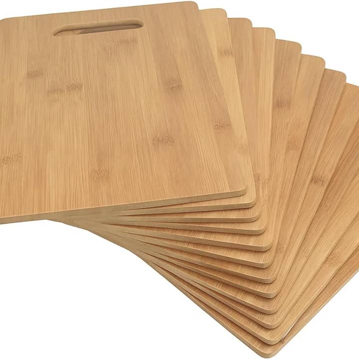Bamboo Cutting Board with Handle for wholesale by The Tinkerbox LLC
