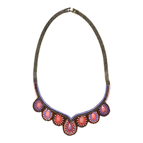 Erik & Mike - Wholesale Bib Necklace - Seed bead hand beaded Necklaces Teardrops in GOA1