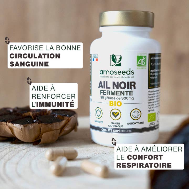 Amoseeds - Wholesale Oral Supplement/Vitamin - Organic Black Garlic | 90 capsules1
