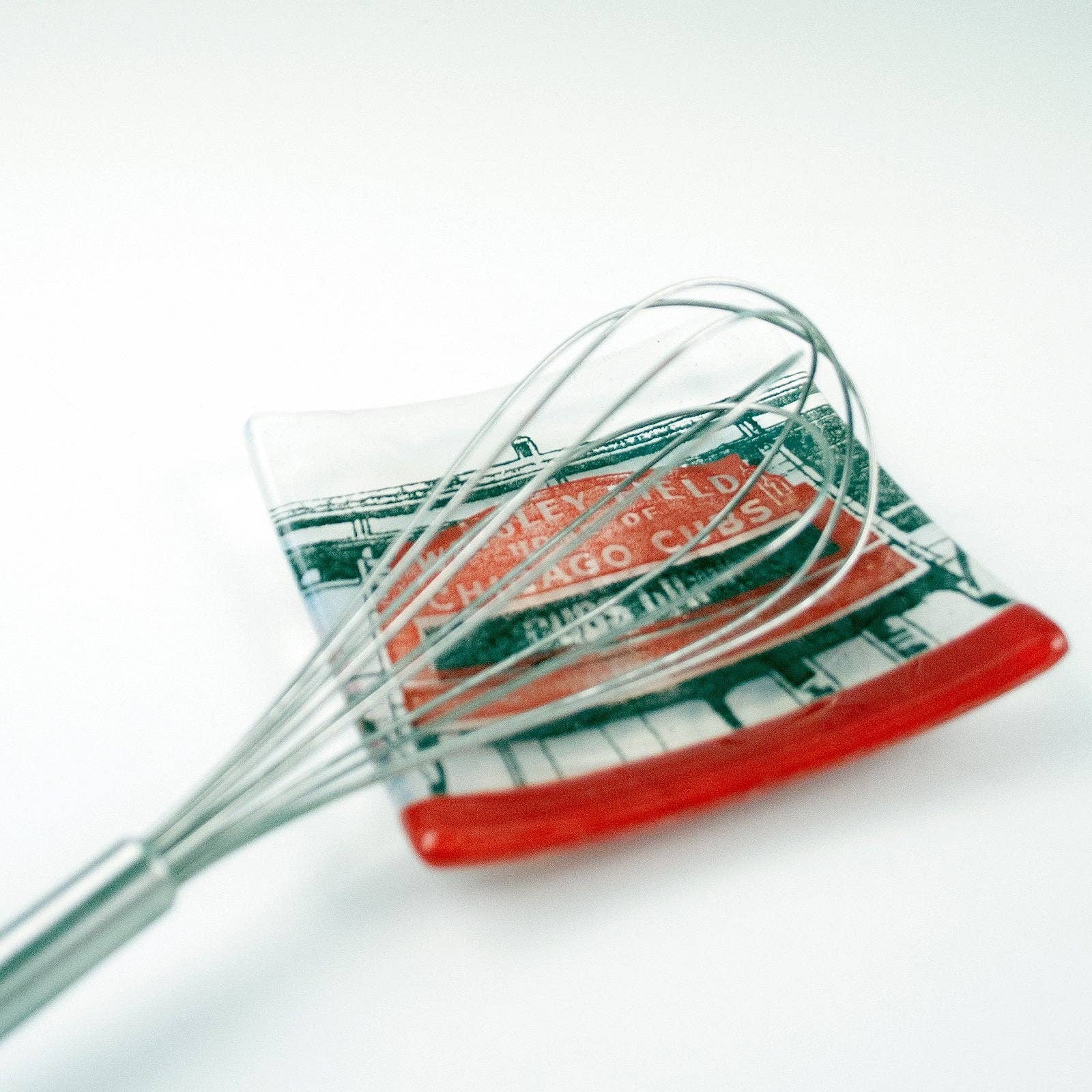 Kiku Handmade | Contemporary Fused Glass Home Goods - Wholesale Decorative Plate/Dish/Bowl - Chicago Wrigley Field Fused Glass 4.5" Catch-all Dish1