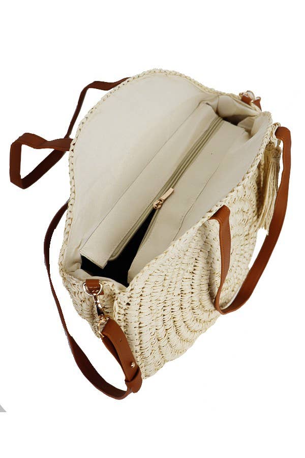 Cap Zone - Wholesale Beach Bag - Boho Rattan Paper Straw Crochet  Weaved  bag4