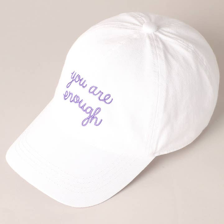 Fashion City - Wholesale Baseball Cap - Women's - You Are Enough Embroidered Letters Baseball Cap