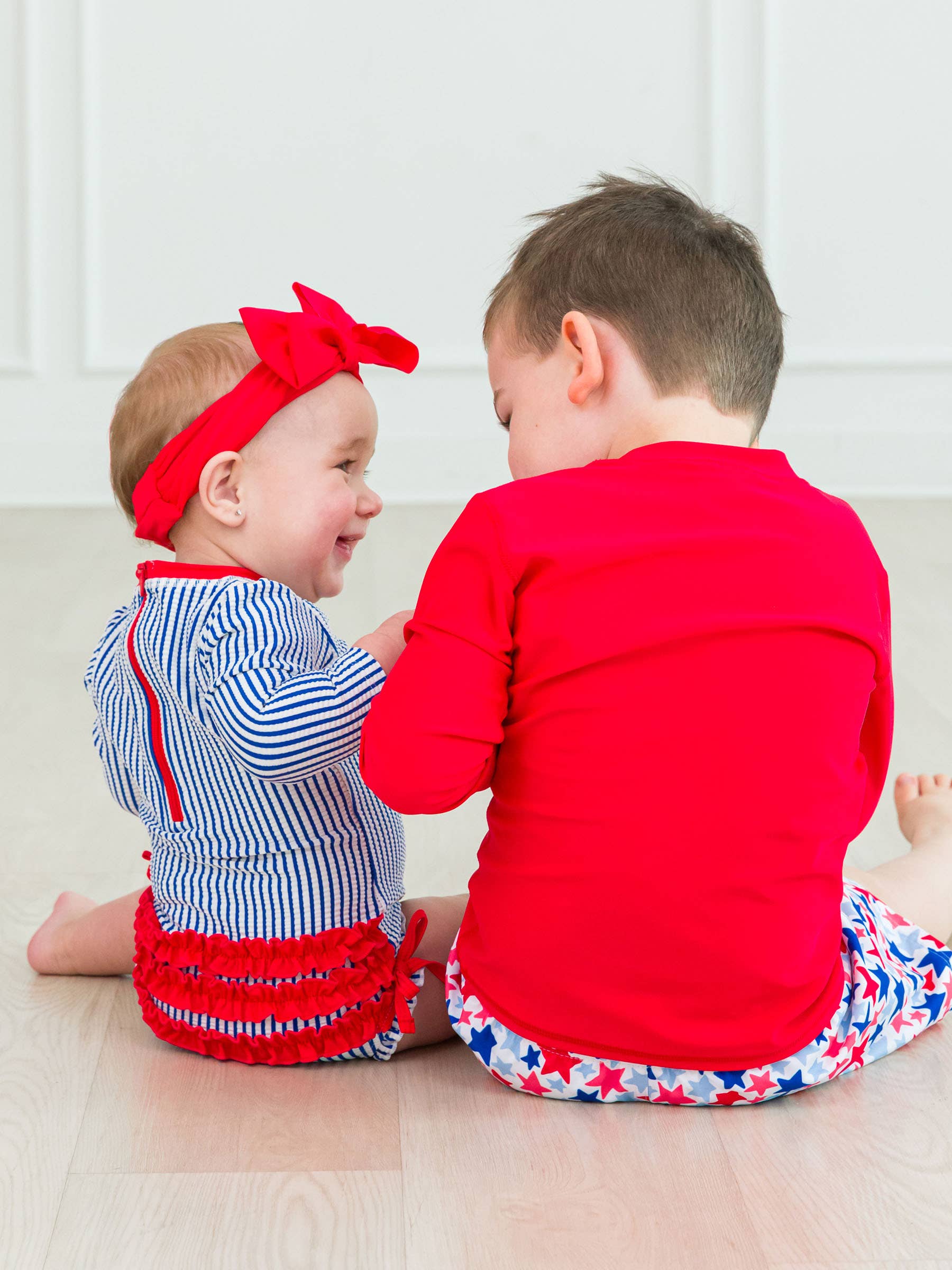 Boys Vintage Red Long Sleeve Rash Guard for wholesale on Faire6