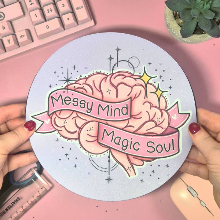 Messy Mind, Magic Soul Mouse Mat for wholesale by Becki Leigh Studios