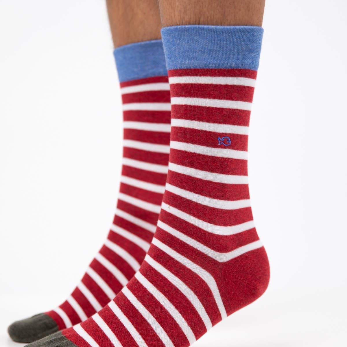 BILLYBELT - Wholesale Socks - Men's - Wide striped socks - Red, white striped2