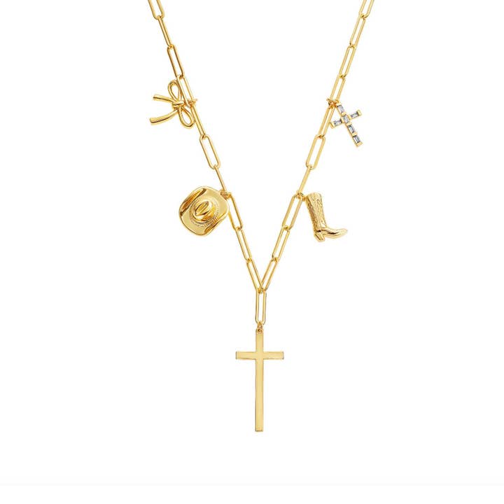 The Laura Cross Charm Necklace for wholesale by La Kaiser