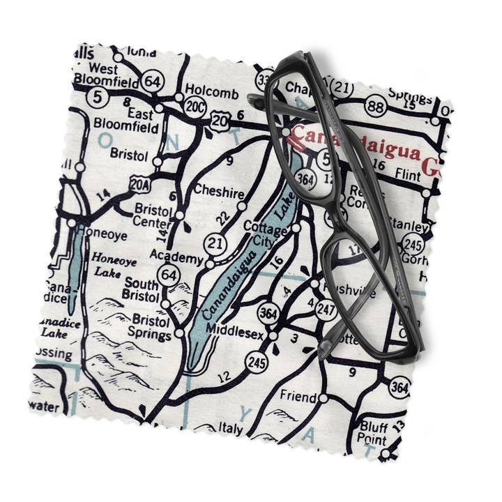 Daisy Mae Designs - Wholesale Lens Cleaner - Canandaigua Lake New York Map Microfiber Lens Cleaning Cloth0