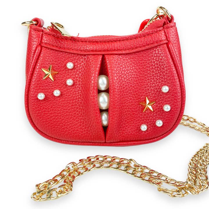 Doe a Dear - Wholesale Shoulder Bag – Kids - P50 B1310 Pearl Studs Mini Leather Shoulder Bag (4 Colors)15