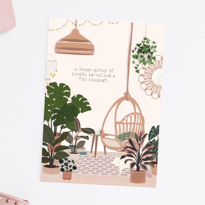 Introvert Houseplant Room Postcard for wholesale by Ditsy & Stitch