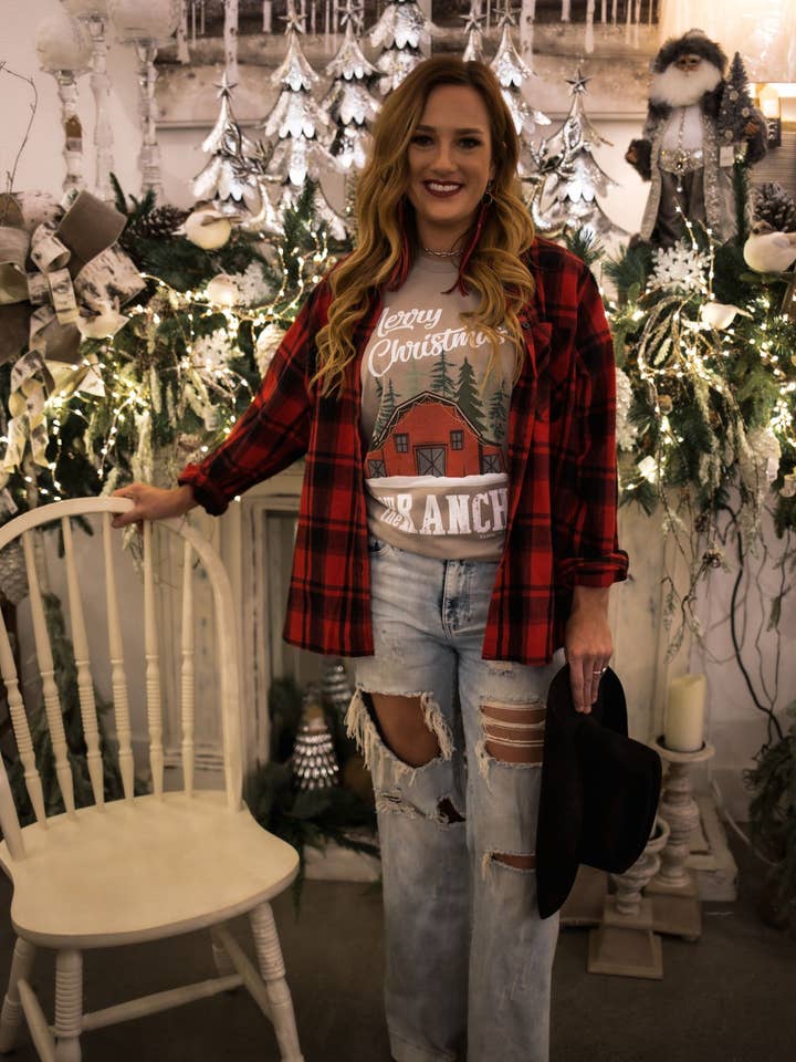 Ranch Swag - Wholesale T-Shirt (Graphic) - Women's - Merry Christmas From The Ranch Graphic T-Shirt2