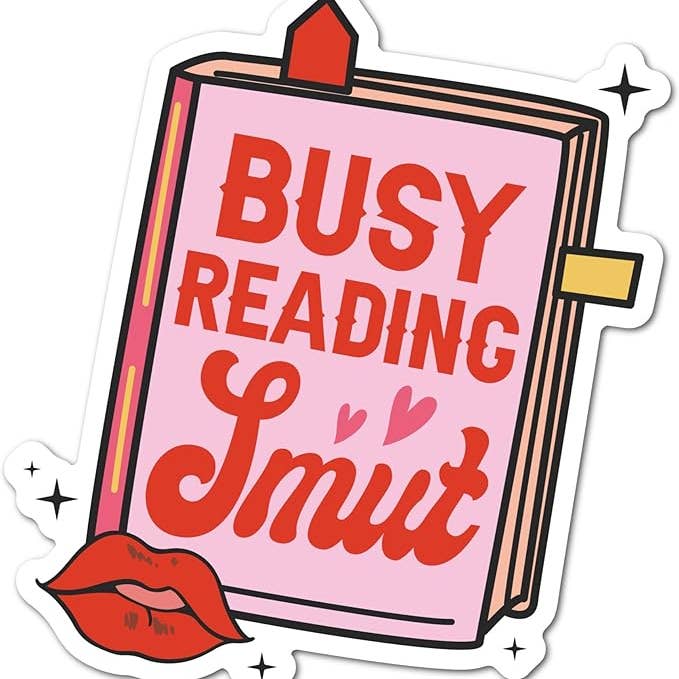 Busy Reading Smut Book Lips Sticker for wholesale by Chic Sticker Cafe