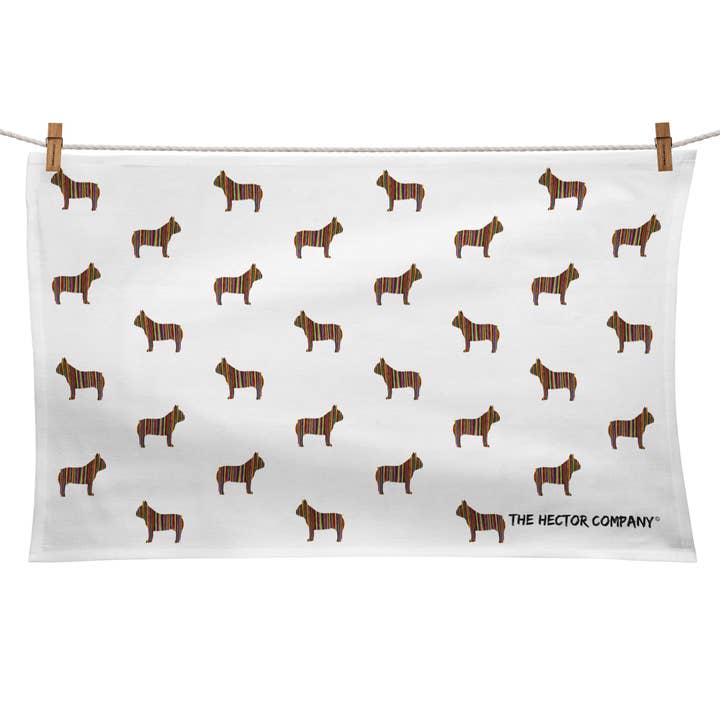 Torchon French Bulldog 100 % coton biologique pour la vente par The Hector Company