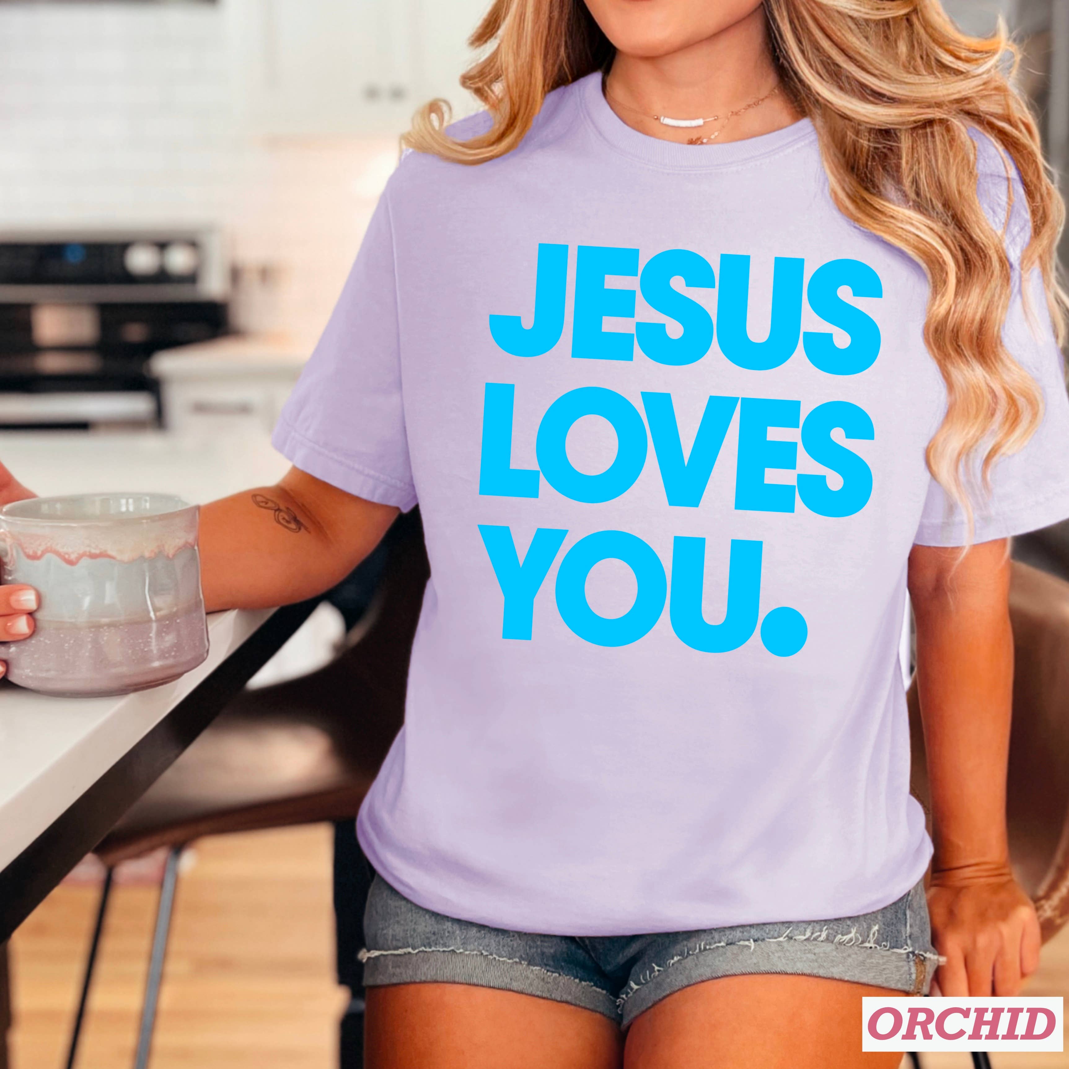 Shoppe SHC - Wholesale Screen Printed T-Shirt - Women's - Jesus Loves You Christian T-Shirt | Comfort Colors9