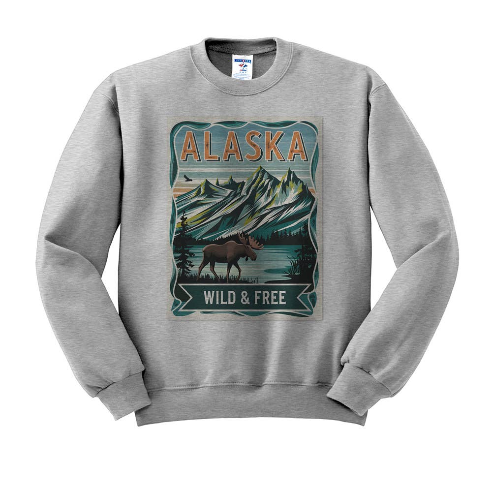 DaisyChainDesignCo - Wholesale Graphic Sweatshirt - Women's - Stamp Alaska Crewneck Sweatshirt2